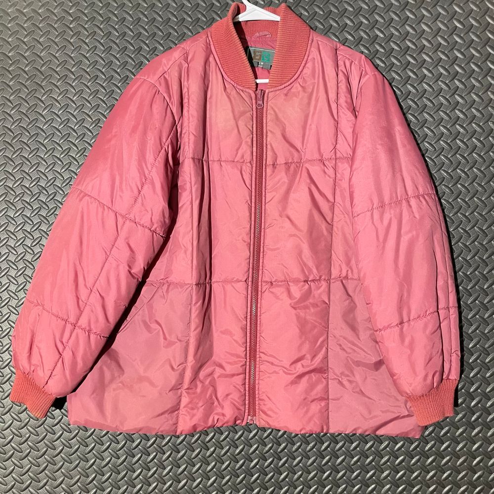 Vintage Bibi Bros. Maroon Red Bomber Casual‎ Comfort Zip Up Jacket Men's Sz 24.5